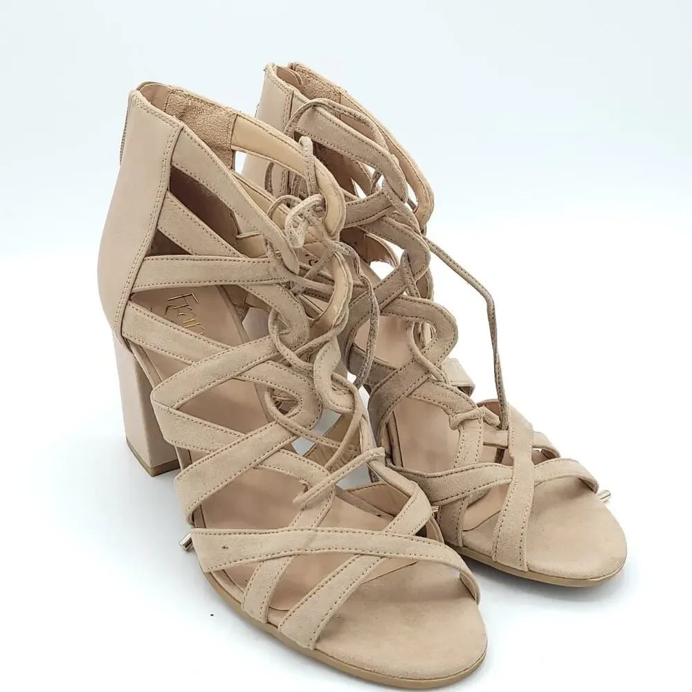 Franco Sarto Women's Meena Heeled Sandals biege size 8